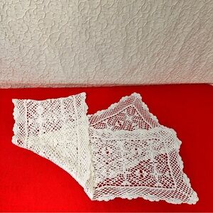 Vintage Cotton Handmade Crochet Lace Table Runner Placemat Cover Decor Doilies